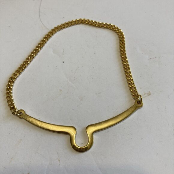 Goldtone Chain Button Style Tie Bar Clip - Picture 1 of 4